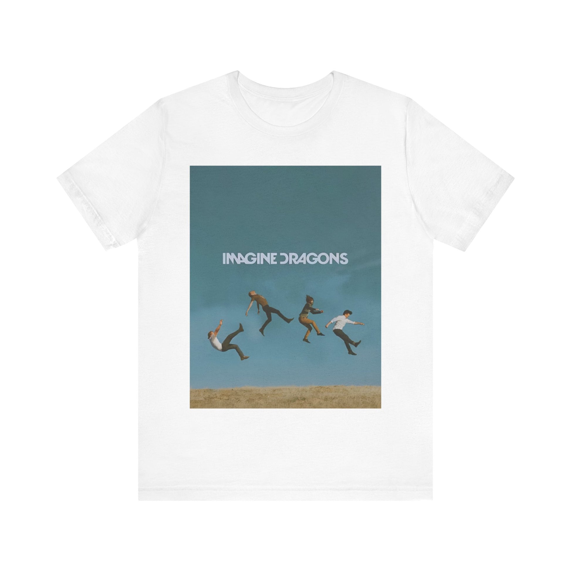 A black graphic t-shirt featuring an artistic or aesthetic graphic of Imagine Dragons.