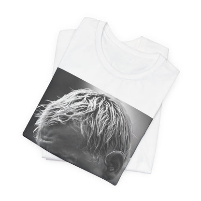A black graphic t-shirt featuring a graphic or photo of Chester Bennington from Linkin Park performing live on stage.