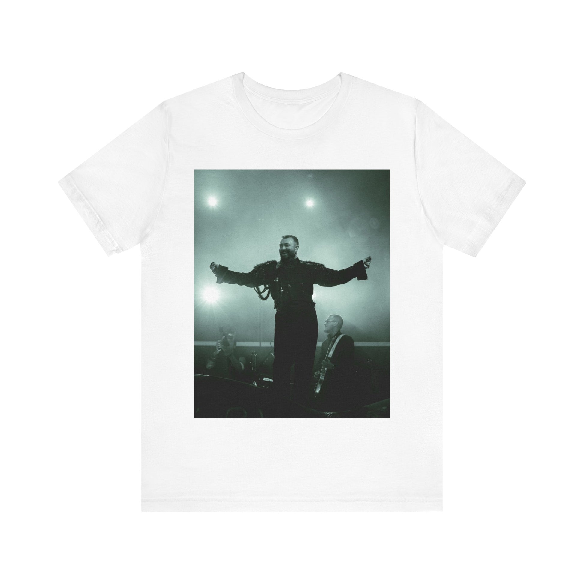 A black graphic t-shirt featuring a live tour graphic of Sam Smith.