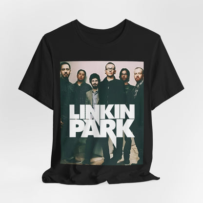 A black graphic t-shirt featuring a graphic related to Linkin Park's 'Numb' song or era.