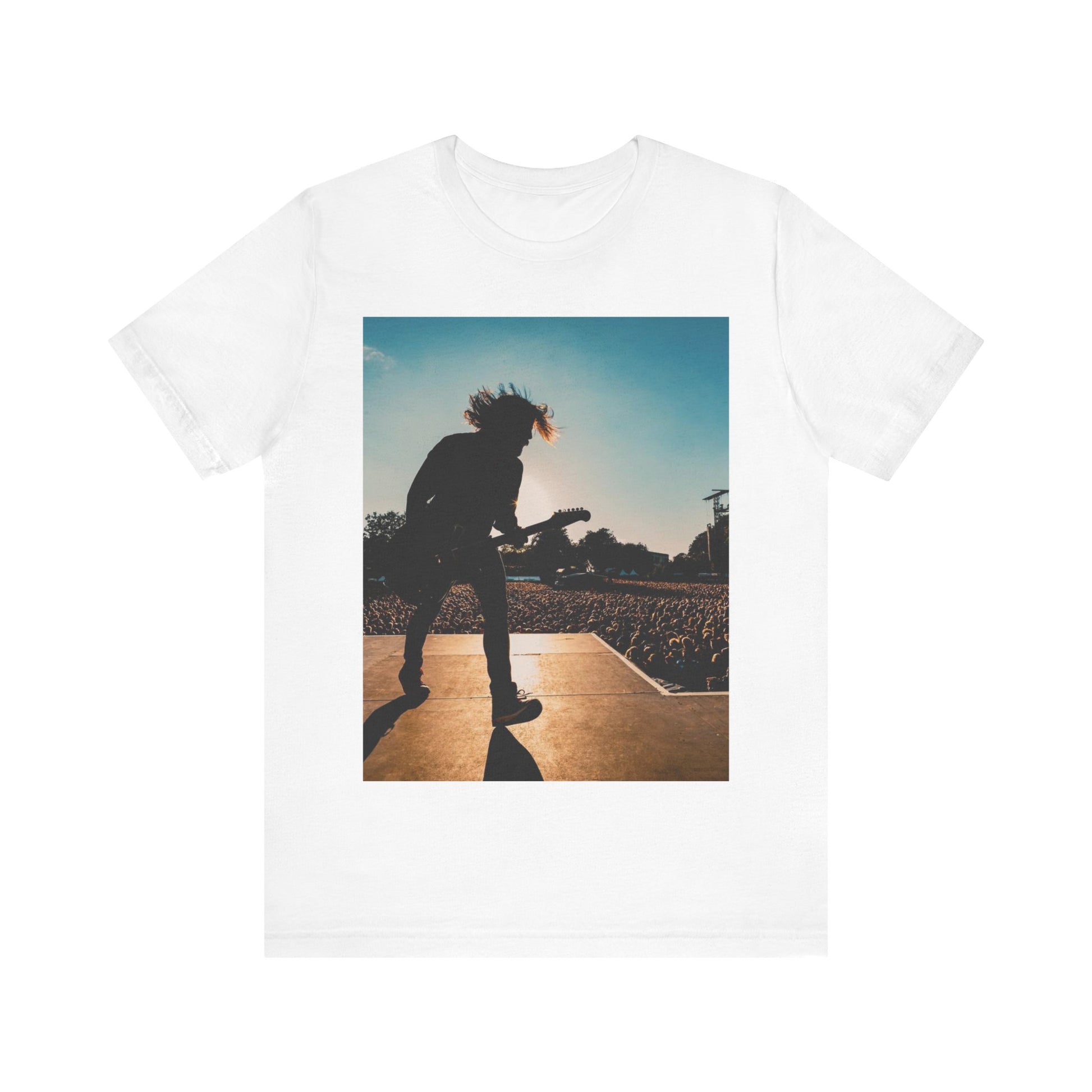 A black graphic t-shirt featuring a tour concert graphic of Foo Fighters.