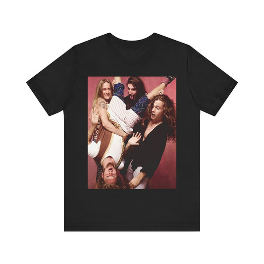 A black graphic t-shirt featuring a humorous or candid photo/illustration of Alice In Chains band members from the 90s alt-rock era.