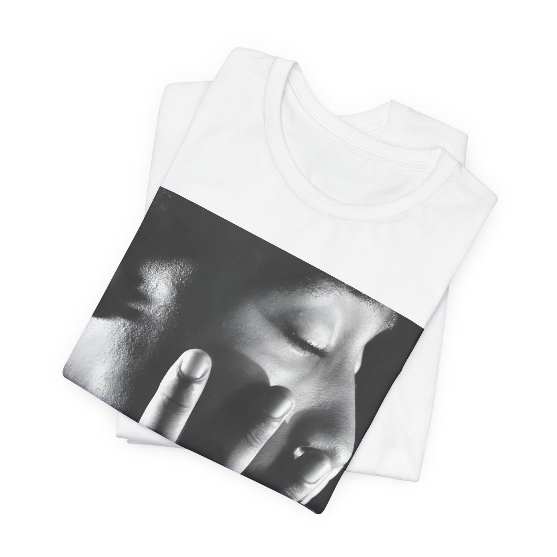 A black graphic t-shirt featuring an iconic West Coast swag graphic of Tupac.