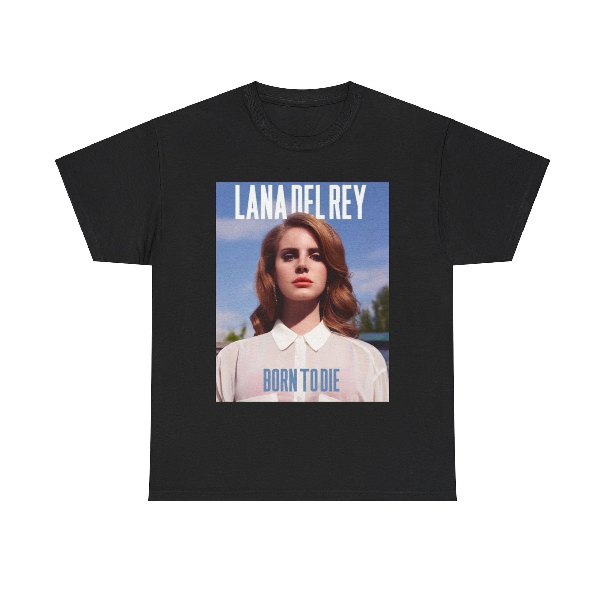 The album cover art for Lana Del Rey's 'Born to Die' printed on a t-shirt.