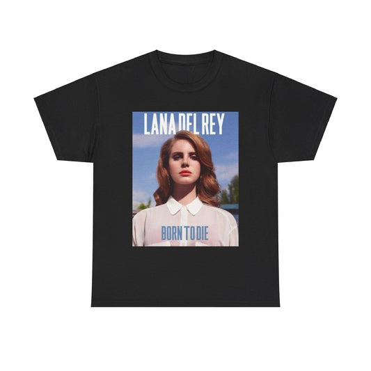The album cover art for Lana Del Rey's 'Born to Die' printed on a t-shirt.
