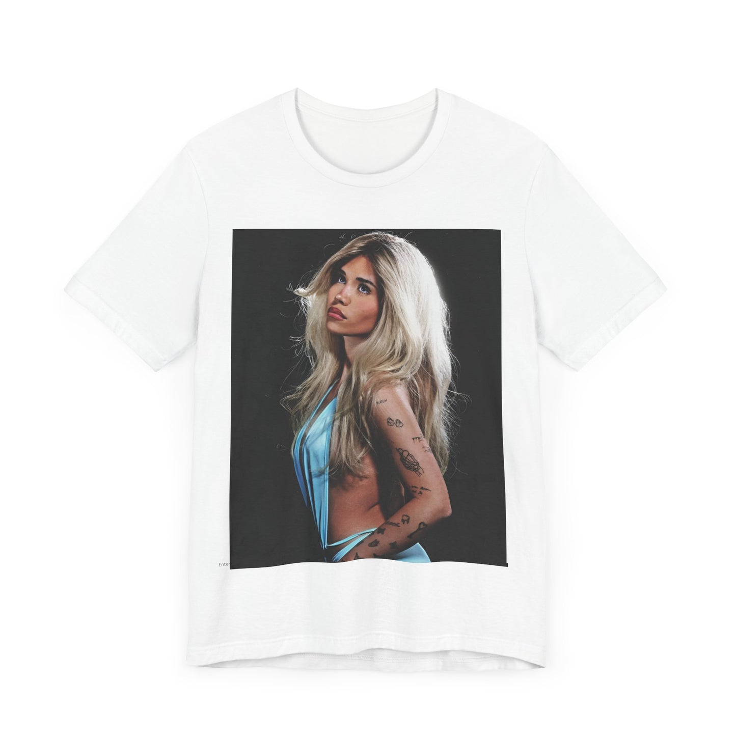 A black graphic t-shirt featuring a graphic related to Nessa Barrett's 'Pain' song or era.