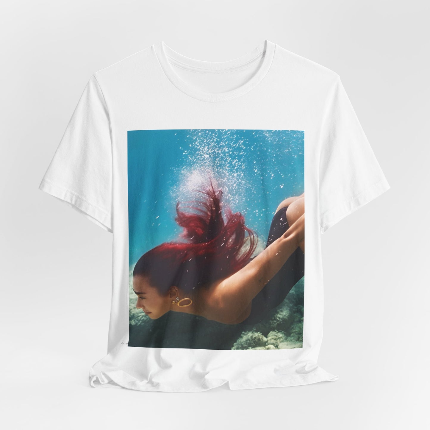 A black graphic t-shirt featuring a graphic related to Dua Lipa's 'Radical Optimism' album.