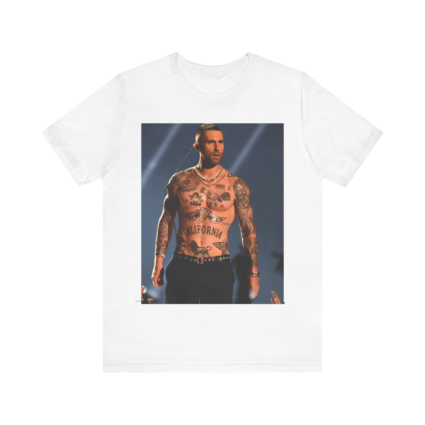 A fun, colorful graphic t-shirt inspired by the feel-good Maroon 5 hit song "Sugar."