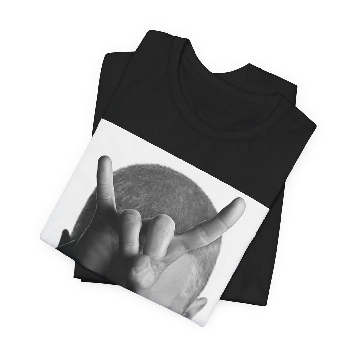 A black graphic t-shirt featuring a graphic related to Eminem's 'My Name Is' song or era.