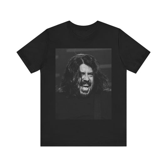 A black graphic t-shirt featuring a graphic related to Foo Fighters' 'All My Life' song or era.