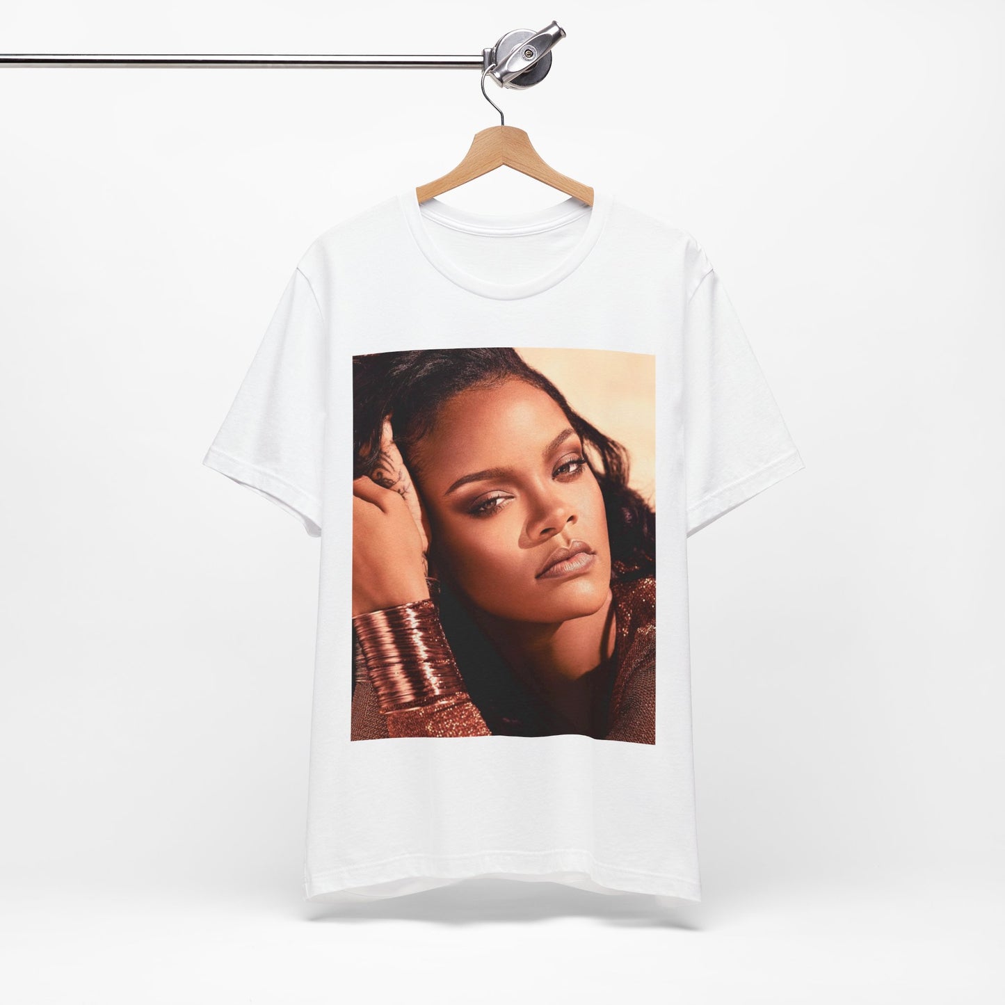 A black graphic t-shirt featuring a retro graphic related to Rihanna's 'Good Girl Gone Bad' album era.