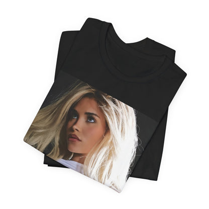 A black graphic t-shirt featuring a graphic related to Nessa Barrett's 'Aftercare' themes.