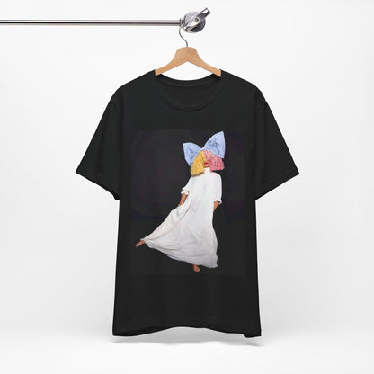 A black graphic t-shirt featuring a vintage pop icon graphic of Sia.