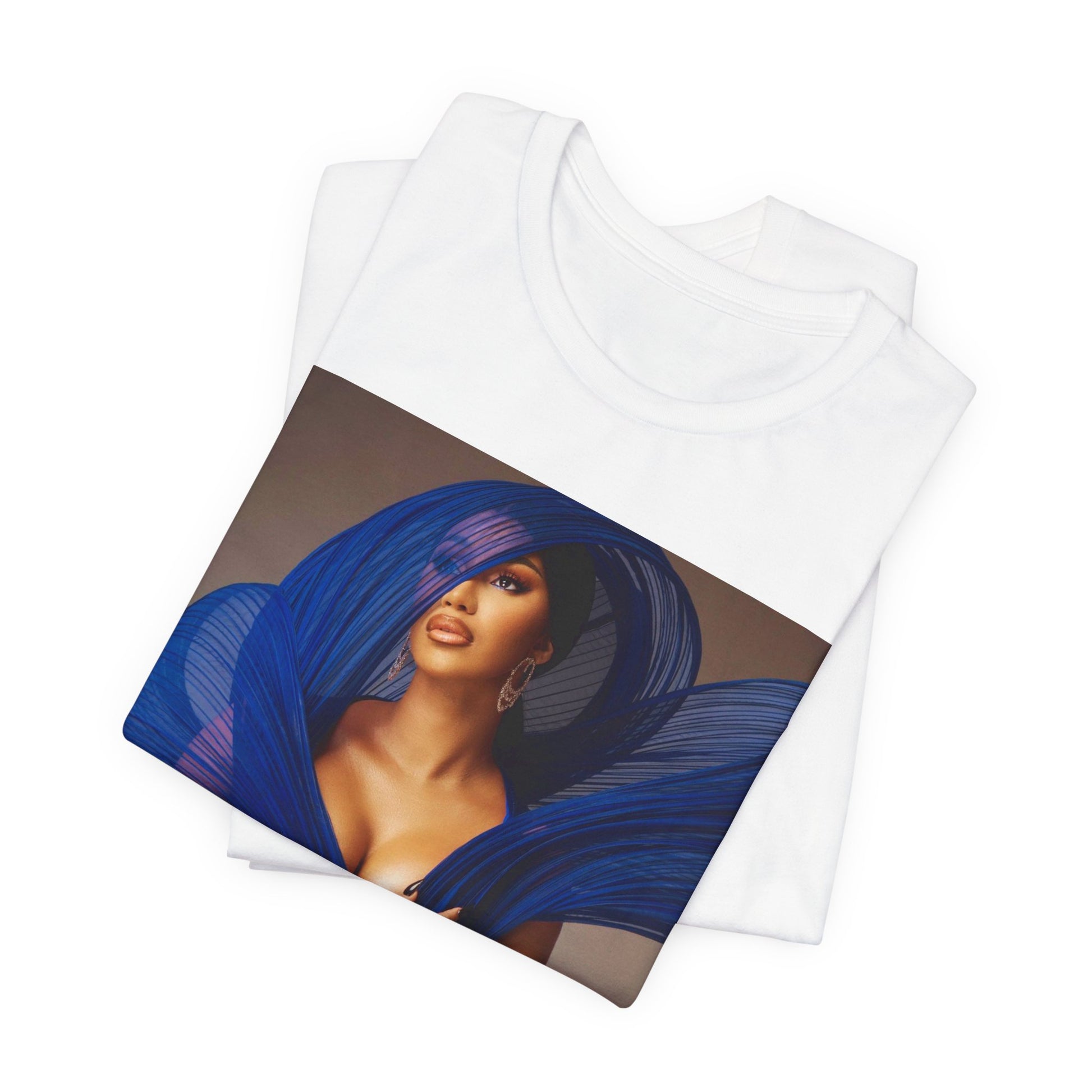 A black graphic t-shirt featuring a graphic of Cardi B in a powerful stance.