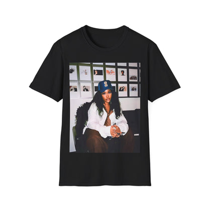 A black graphic t-shirt featuring a graphic related to SZA's 'Ctrl' album era.