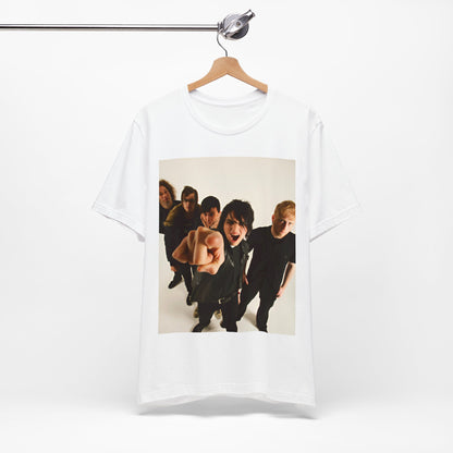 A black graphic t-shirt featuring a retro rock graphic of My Chemical Romance.