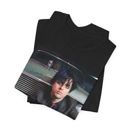 A black graphic t-shirt featuring a graphic related to Green Day's 'Boulevard of Broken Dreams' song or era.