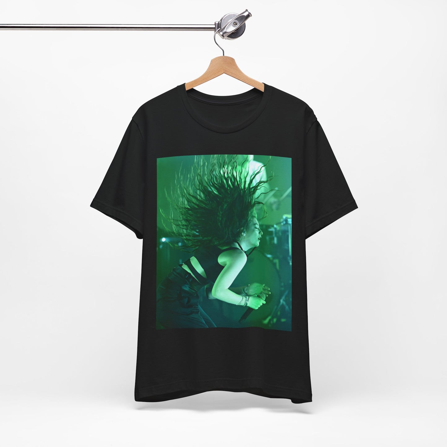 A black graphic t-shirt featuring a vintage live graphic related to Lorde's 'Royals' song or era.