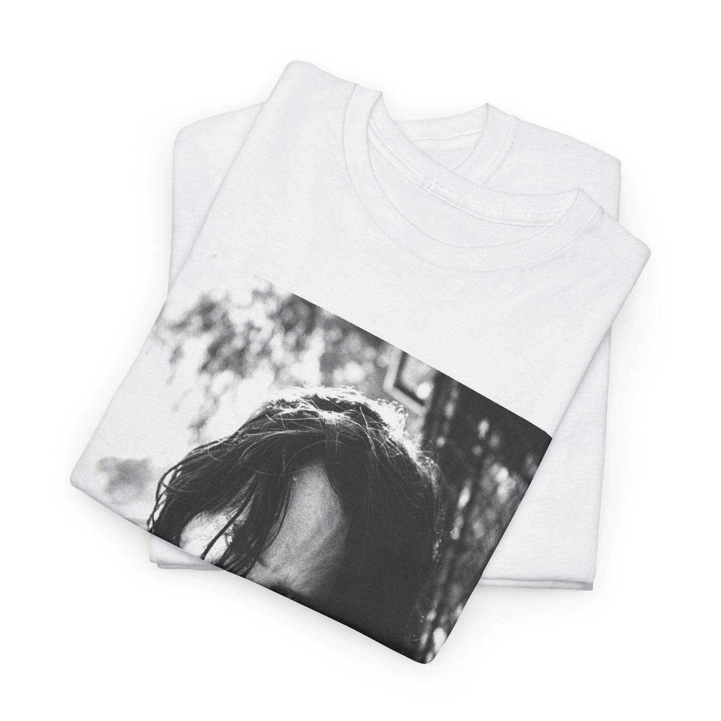 A black graphic t-shirt featuring a graphic of Keanu Reeves with authentic chill vibes.