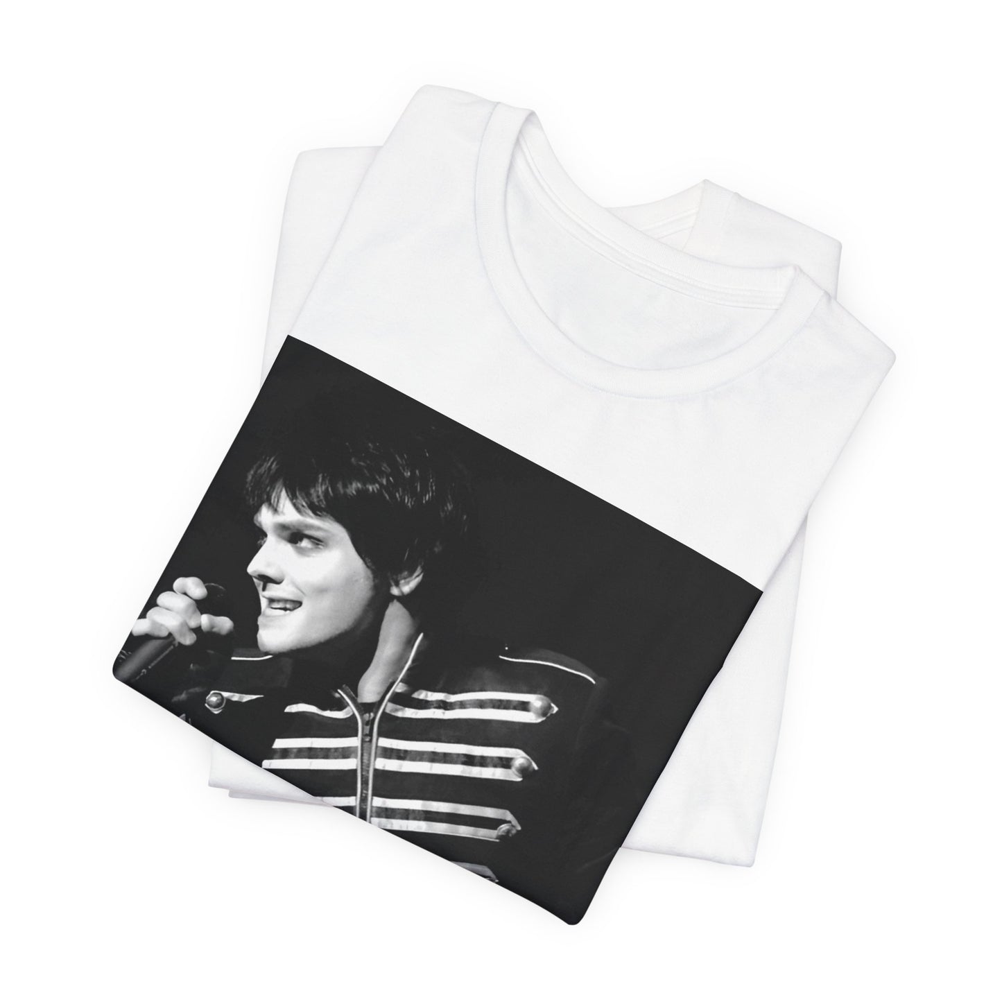 A black graphic t-shirt featuring a graphic related to My Chemical Romance's 'Black Parade' live performances.
