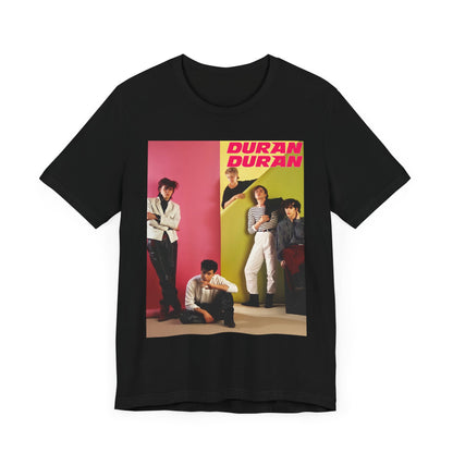 A black graphic t-shirt featuring a graphic related to Duran Duran's 'Rio' album era.