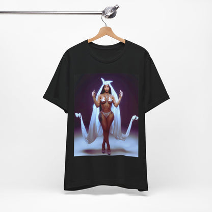A black graphic t-shirt featuring a graphic of Cardi B with text like 'Enough Bronx' or related to her Bronx origins.