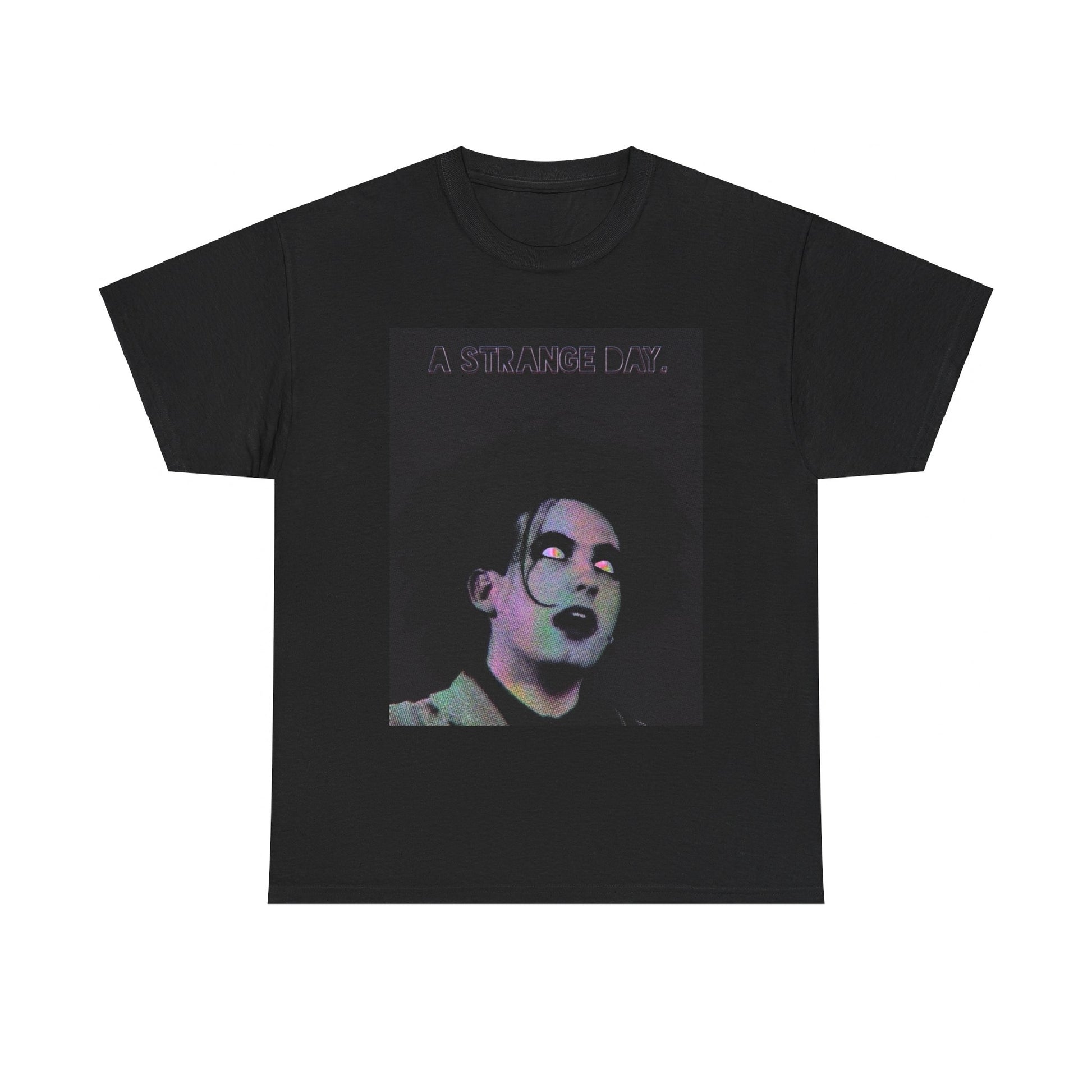 A black graphic t-shirt featuring an aesthetic graphic of The Cure.
