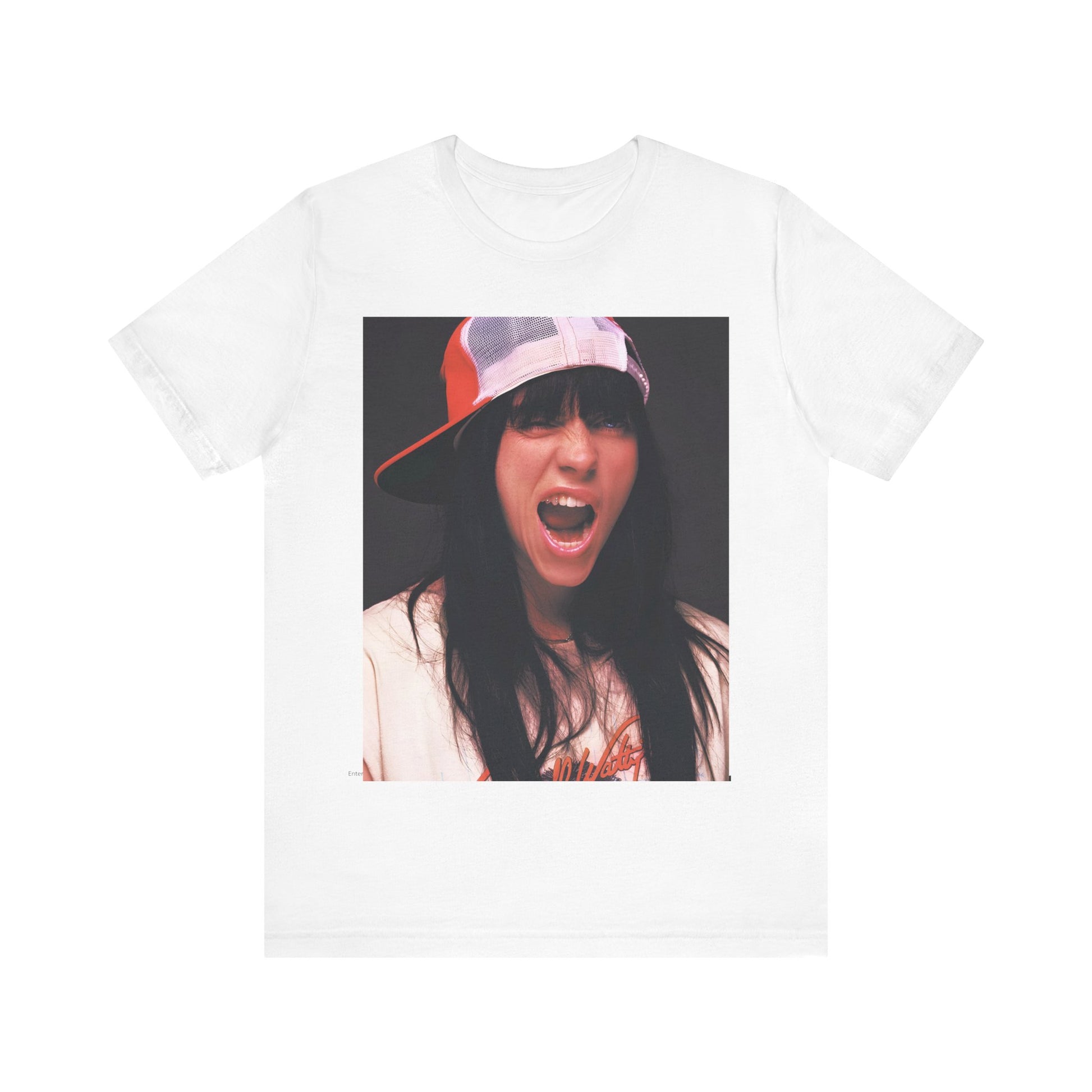 A multi-panel, graphic t-shirt inspired by the Billie Eilish song 'all the good girls go to hell,' featuring different images of her.