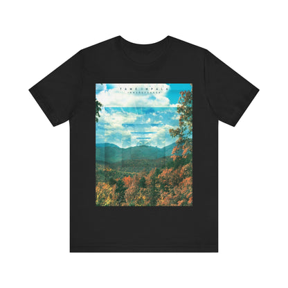 A black graphic t-shirt featuring a graphic related to Tame Impala's 'InnerSpeaker' album.