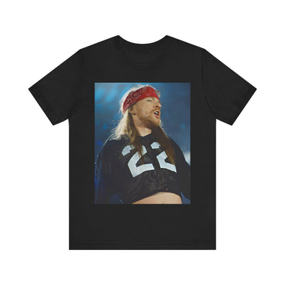 A black graphic t-shirt featuring a graphic related to Guns N' Roses' 'Don't Cry' song or era from the 90s.