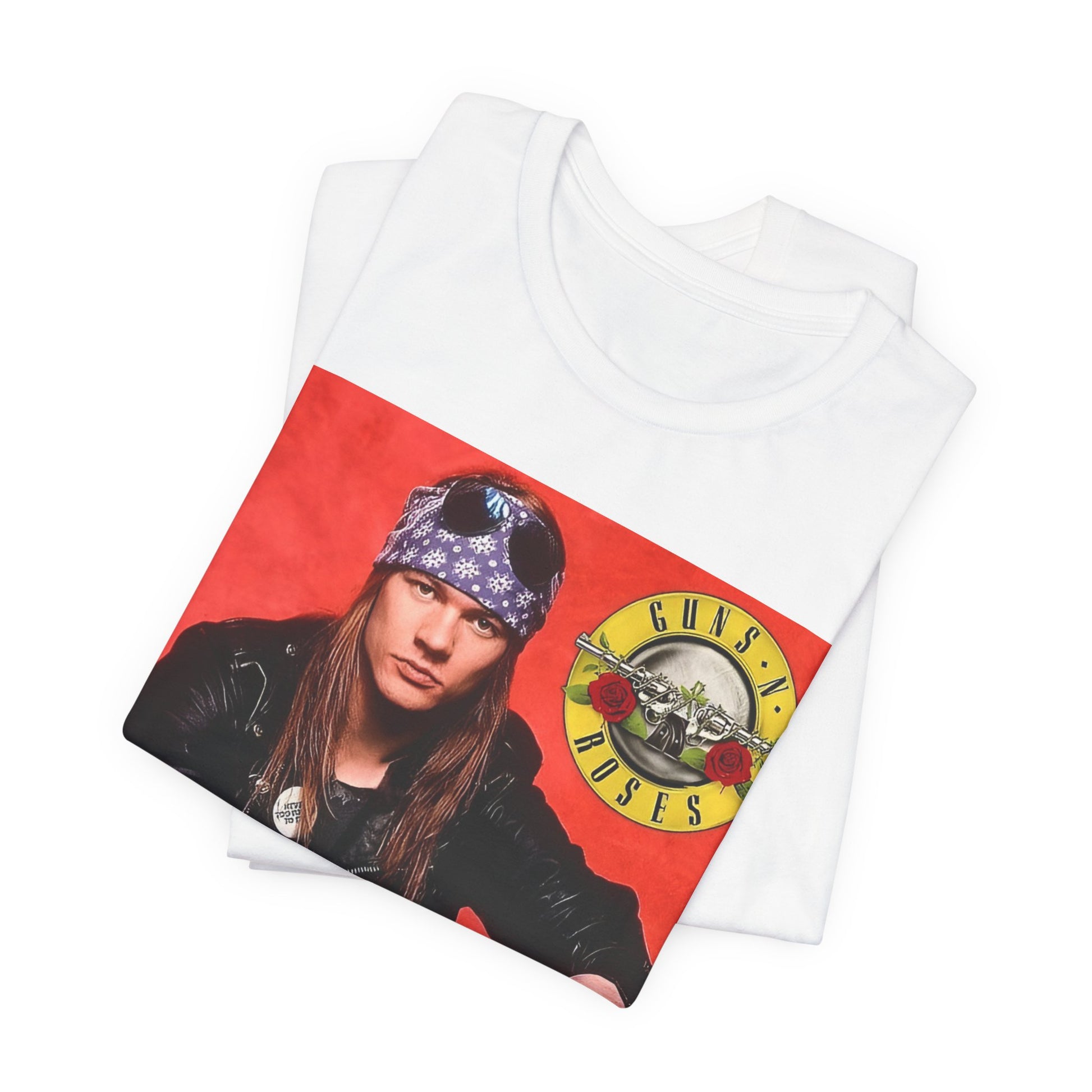A black graphic t-shirt featuring a classic 90s rock graphic of Guns N' Roses.
