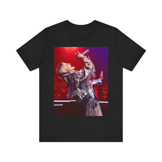 A black graphic t-shirt featuring a stylized graphic of Carrie Underwood, emphasizing her status as a country queen.