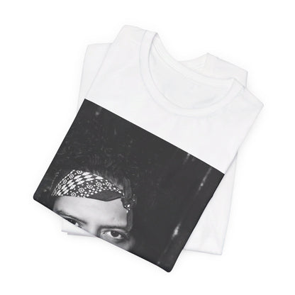 A black graphic t-shirt featuring a graphic of Bruno Mars with an old school groove aesthetic.