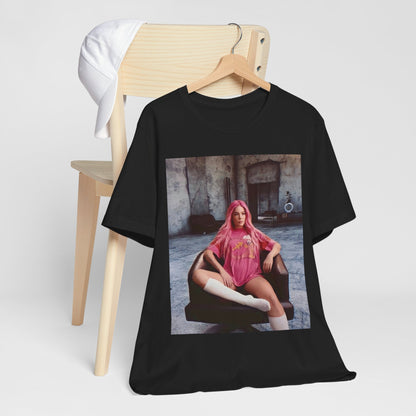 A black graphic t-shirt featuring a retro graphic related to Halsey's 'Badlands' album era.