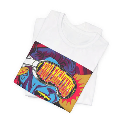 A black graphic t-shirt featuring a graphic of a Foo Fighters concert in London.