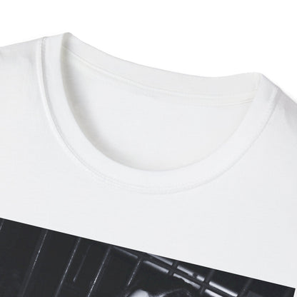A black graphic t-shirt featuring a graphic related to Charli XCX's 'Brat' album.
