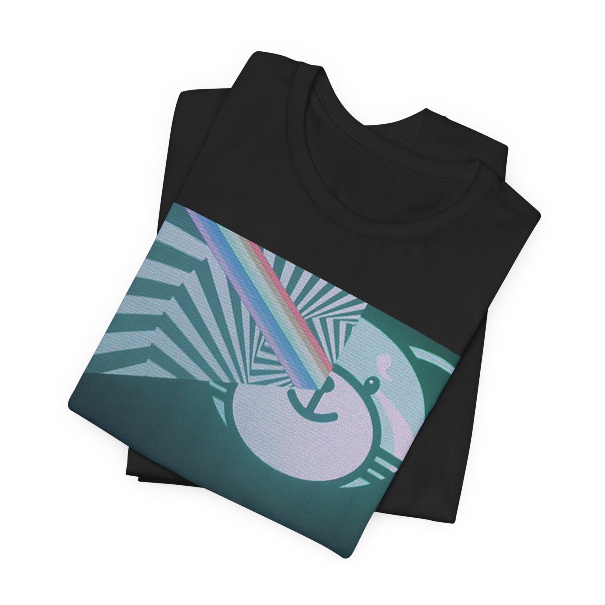 A black graphic t-shirt featuring a vintage concert graphic of The Weeknd from his 'Kiss Land' era.