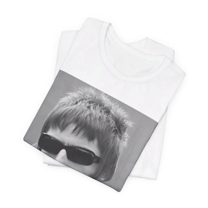 A black graphic t-shirt featuring a vintage graphic related to Oasis's 'Wonderwall' song or era.