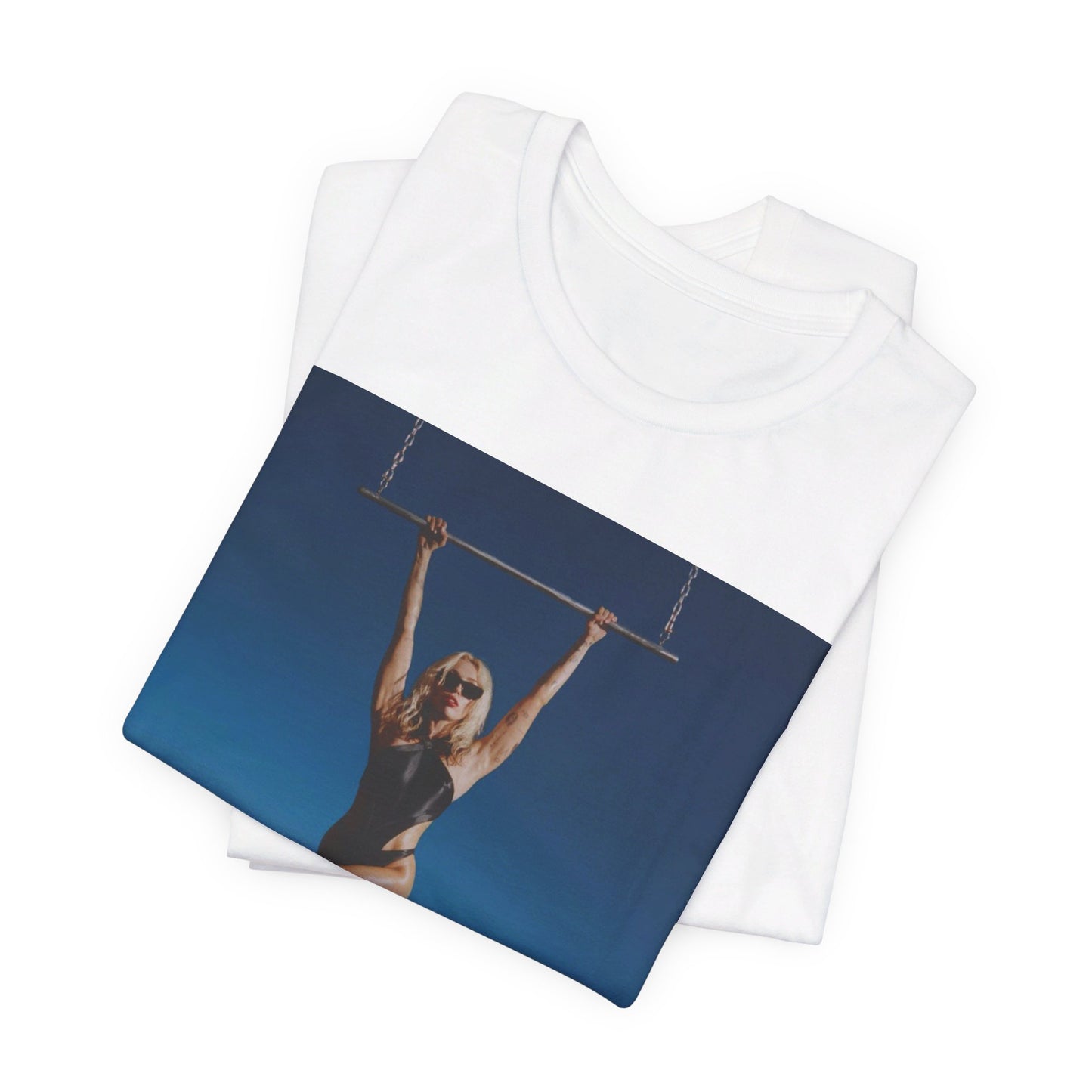 A black graphic t-shirt featuring a graphic related to Miley Cyrus' 'Endless Summer Vacation' album.