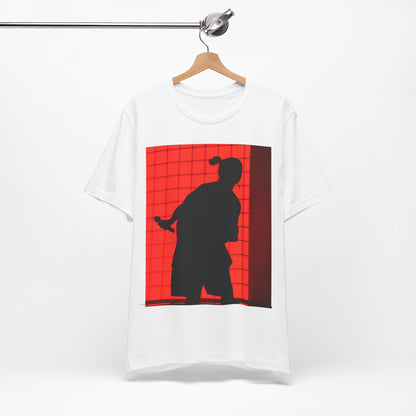 A gothic, horror-inspired graphic t-shirt featuring a dark and moody design related to Billie Eilish.
