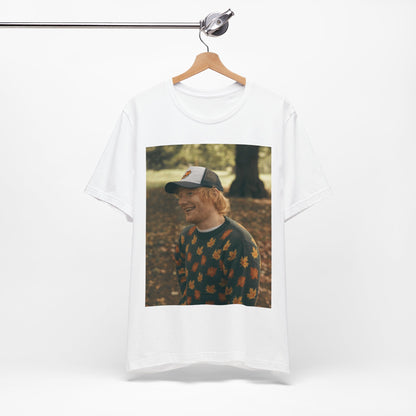 A black graphic t-shirt featuring a graphic related to Ed Sheeran's 'Shape of You' song or era.
