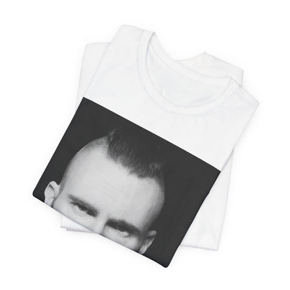 A sharp, polished studio portrait of Maroon 5 frontman Adam Levine, printed on a graphic t-shirt.