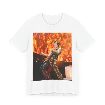 A black graphic t-shirt featuring a graphic related to Harry Styles' 'As It Was' song or era, possibly a live performance.