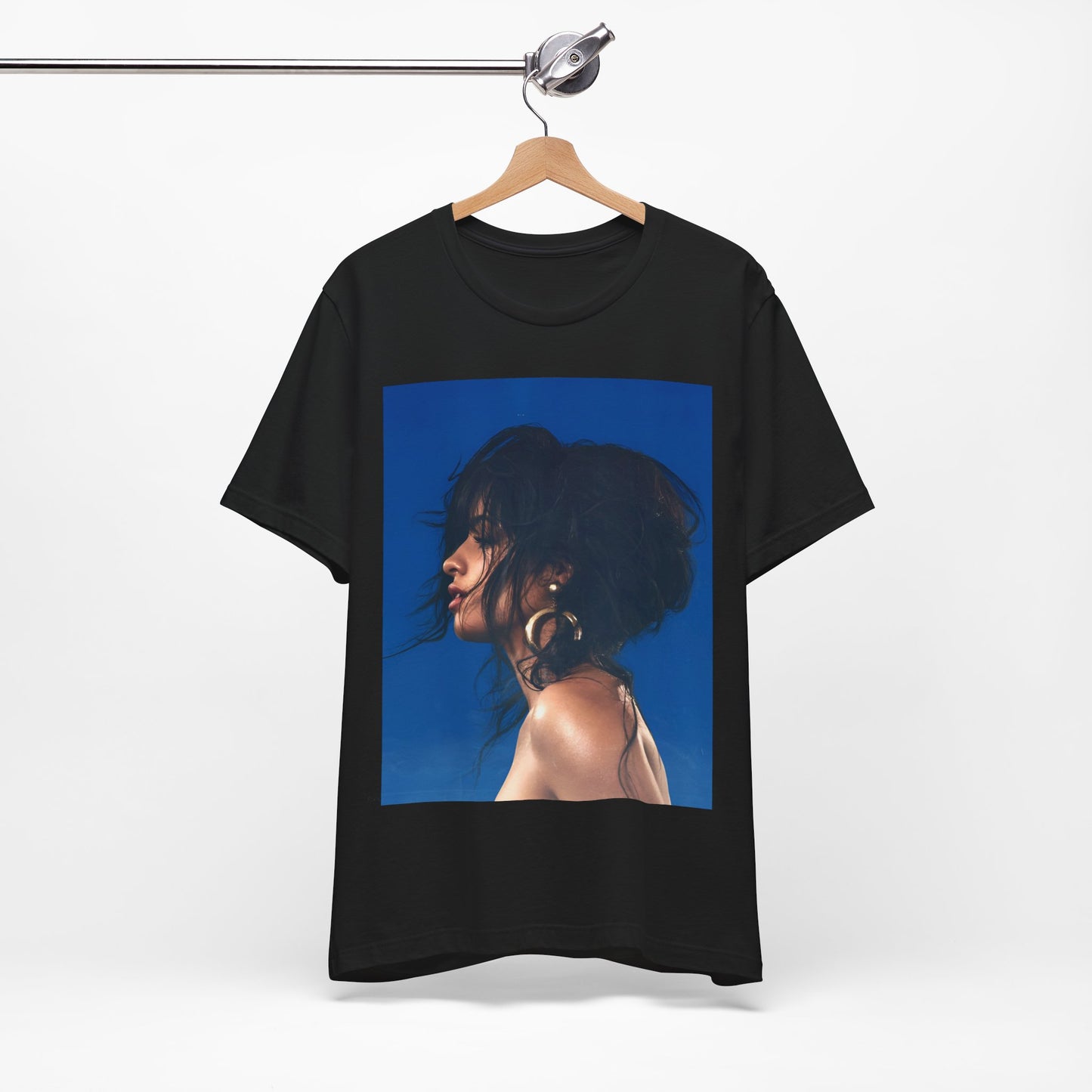 A black graphic t-shirt featuring a retro graphic related to Camila Cabello's "Havana" album.