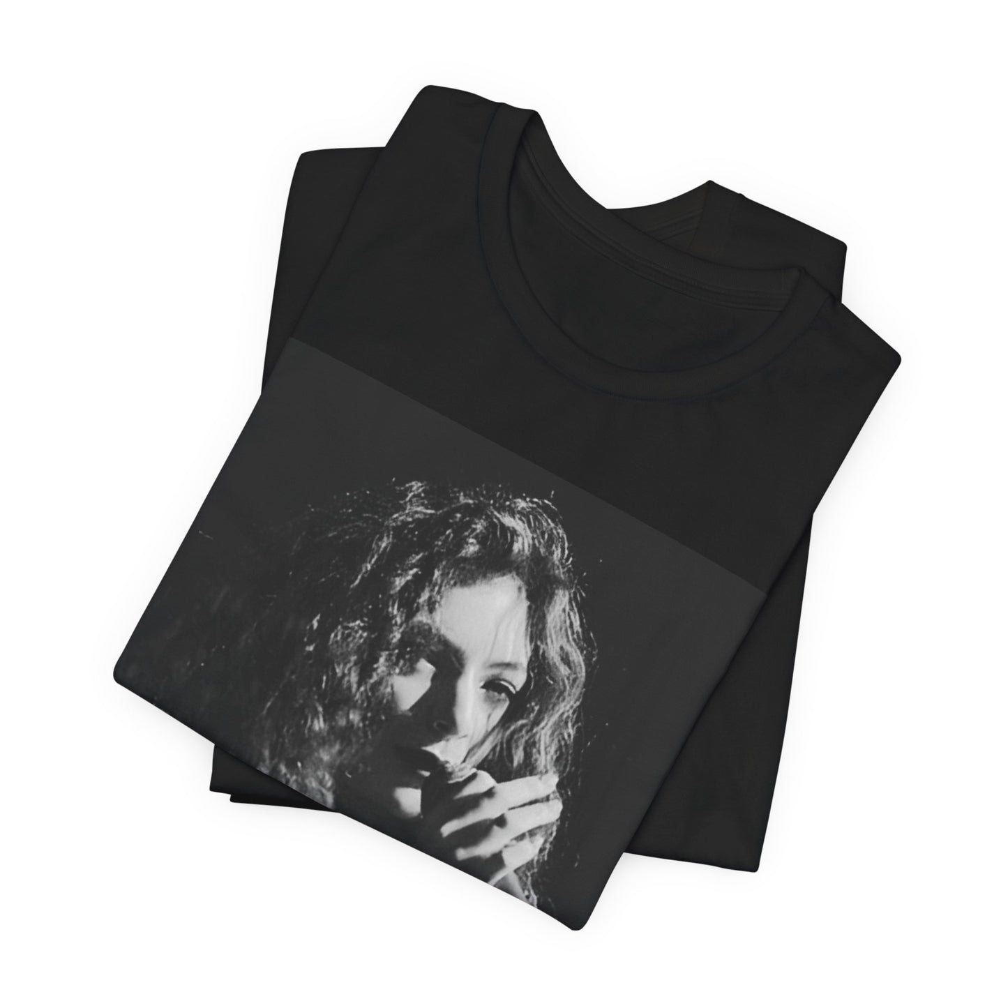 A black graphic t-shirt featuring a graphic or photo of Lorde performing live.