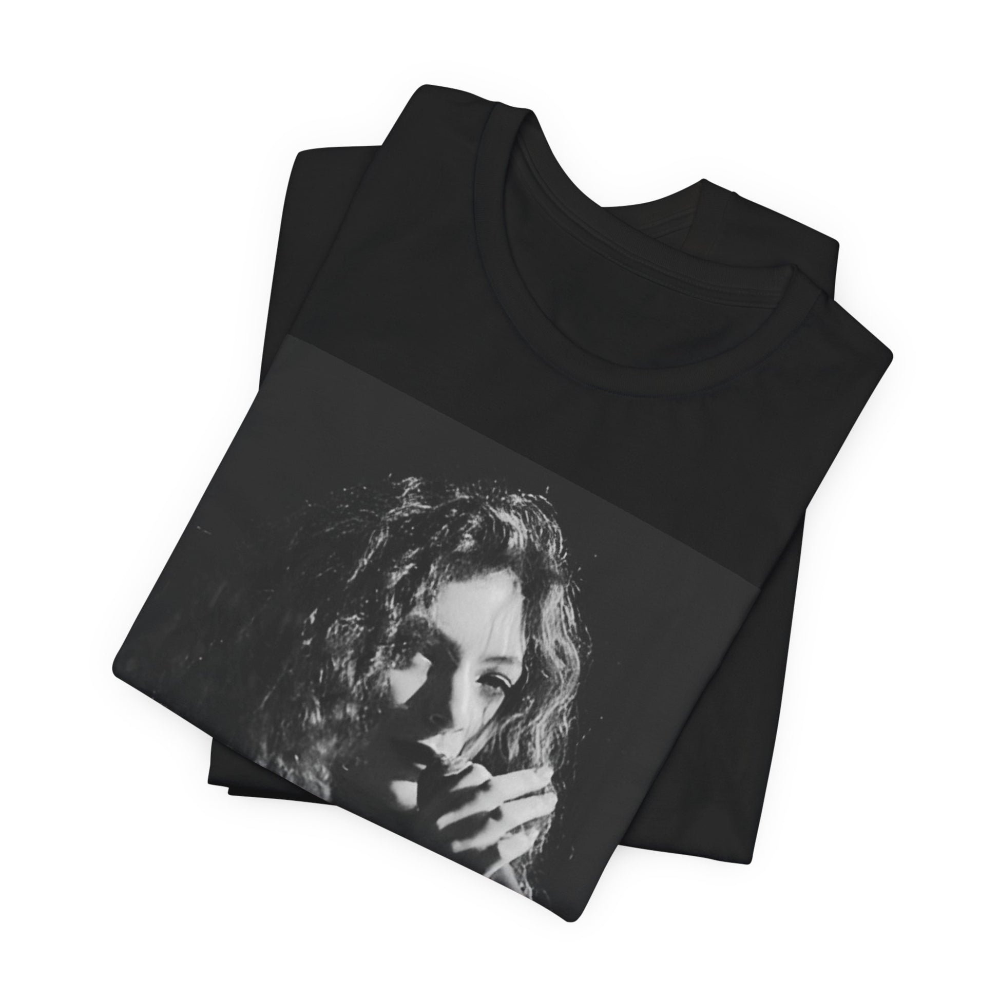 A black graphic t-shirt featuring a graphic or photo of Lorde performing live.