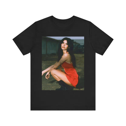 A black graphic t-shirt featuring a cool emo graphic of Nessa Barrett.