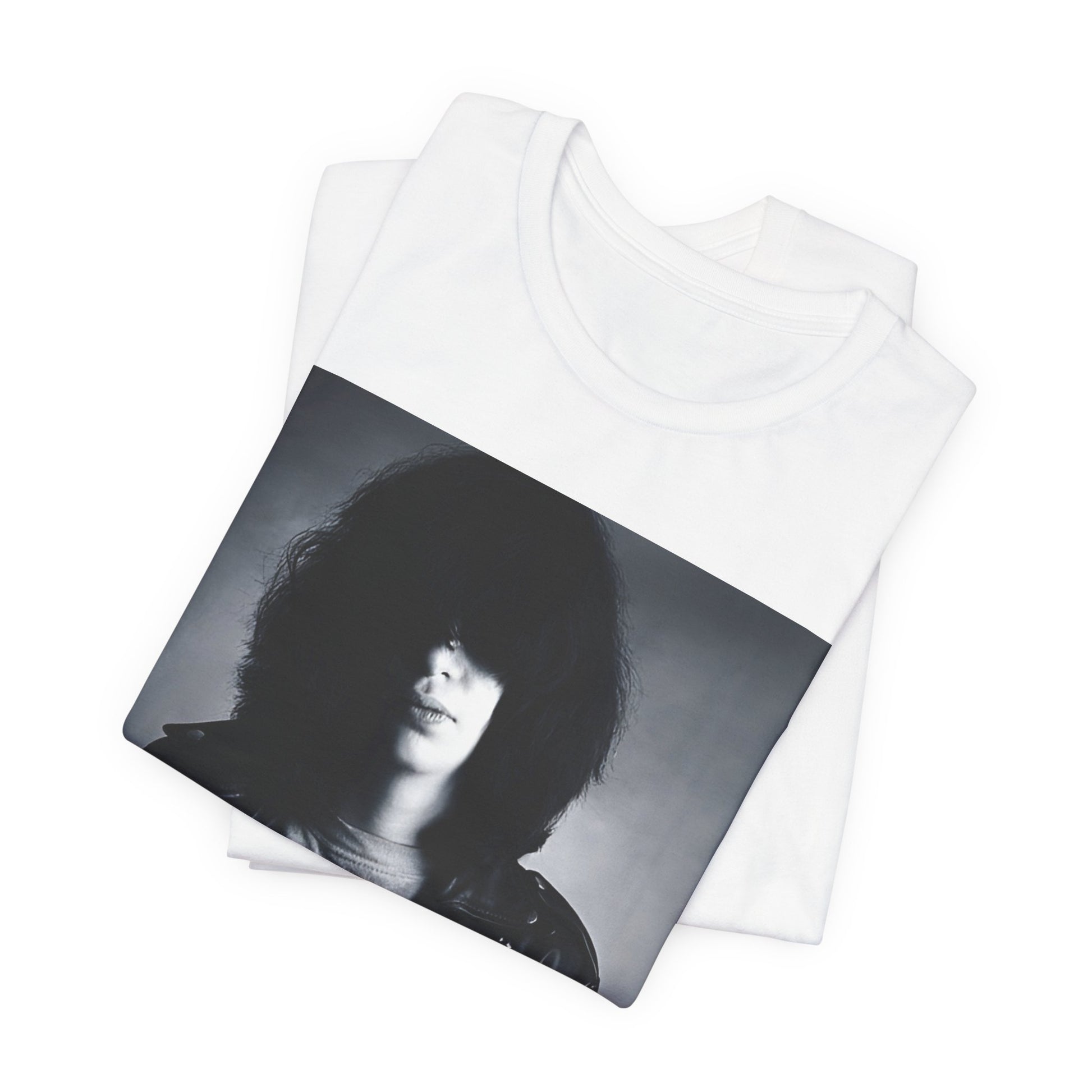 A black graphic t-shirt featuring an early days fast rock graphic of the Ramones.