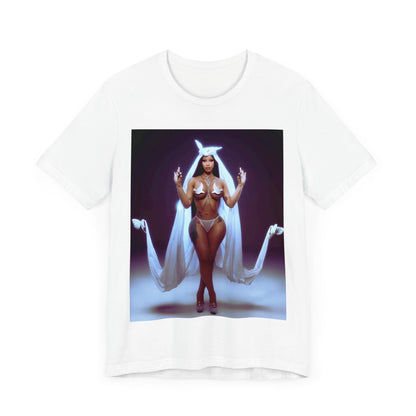 A black graphic t-shirt featuring a graphic of Cardi B with text like 'Enough Bronx' or related to her Bronx origins.