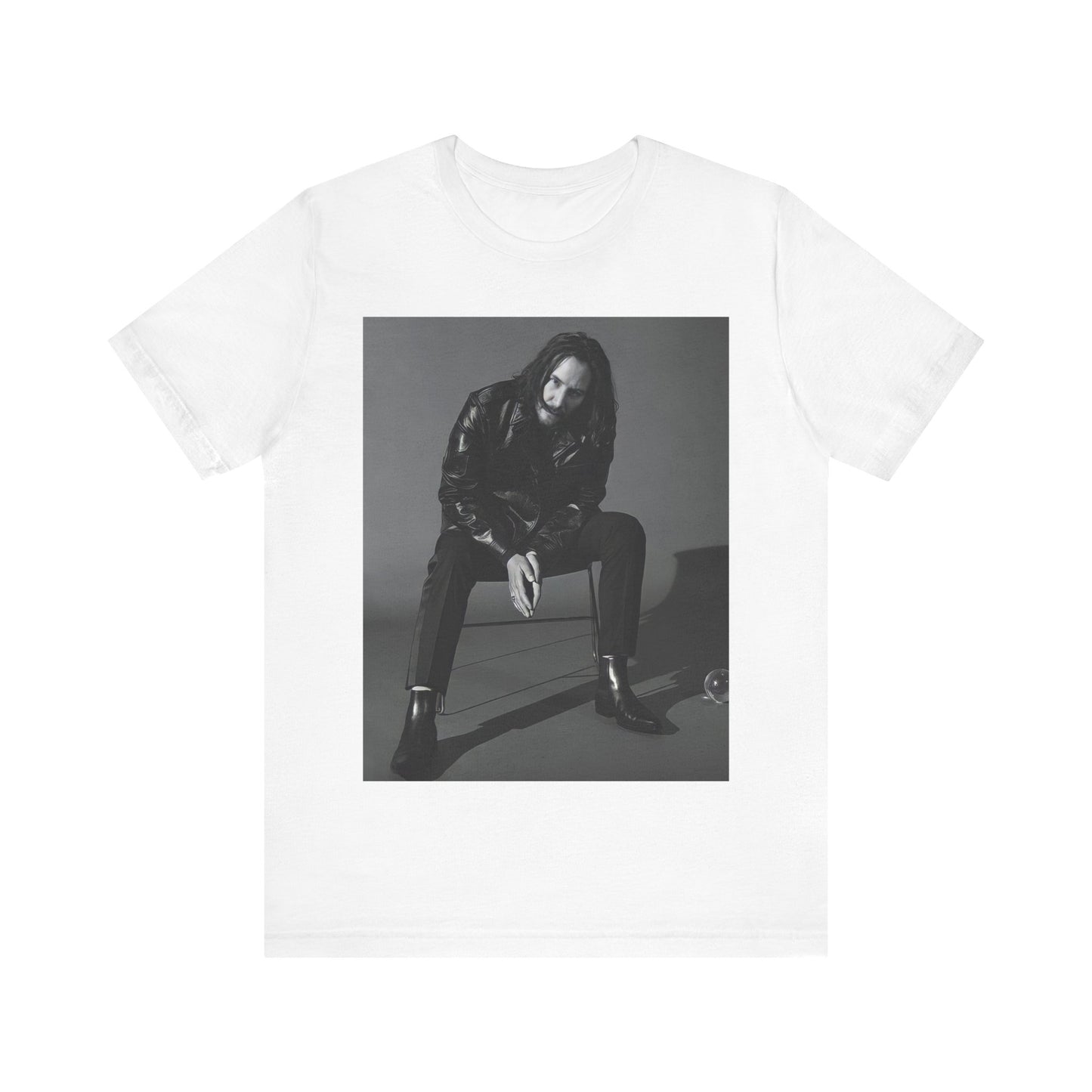 A black graphic t-shirt featuring a graphic of Keanu Reeves as John Wick.